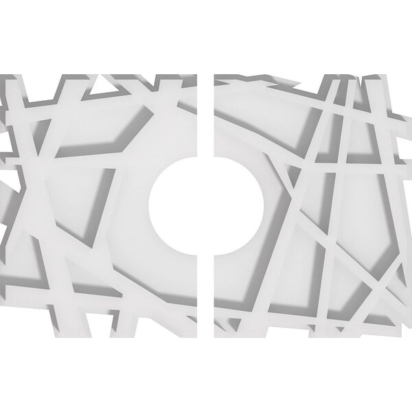 Ekena Millwork Novo Architectural Grade PVC Ceiling Medallion, 12"W x 8"H x 3"ID x 4 1/4"C x 1"P, Two-Piece CMP12X8NO2-03000 - main
